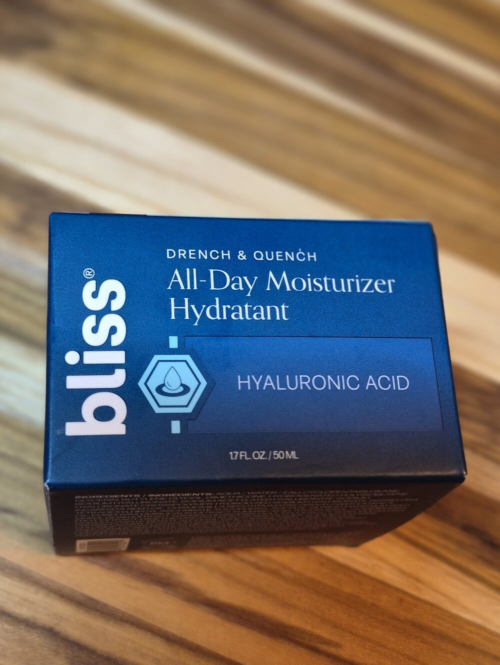 Bliss Drench & Quench All Day Deep Moisturizer with Hyaluronic Acid, 50ml, NIB